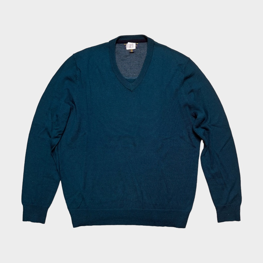 Club Room V-Neck Sweater Teal Size Small